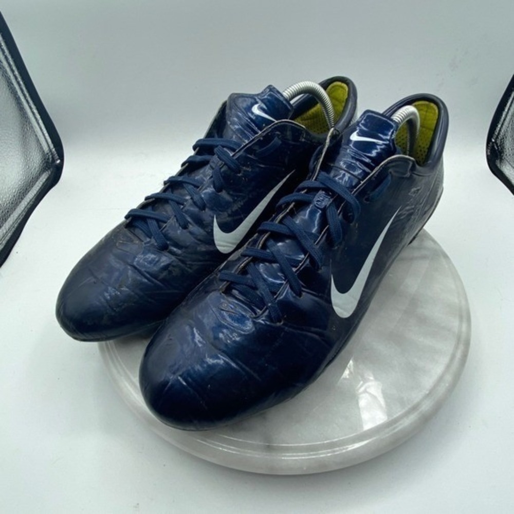 Nike Mens‎ Soccer Cleats Mercurial Vapor IX FG Navy Blue White Athletic Shoes